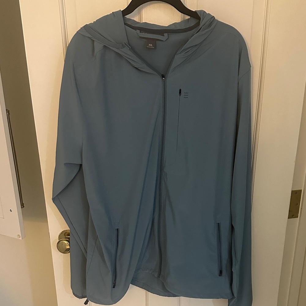 Free Fly Apparel Men's Hooded Windbreaker - Slate Blue